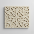 Carved Stone Floral Medallion Wall Panel