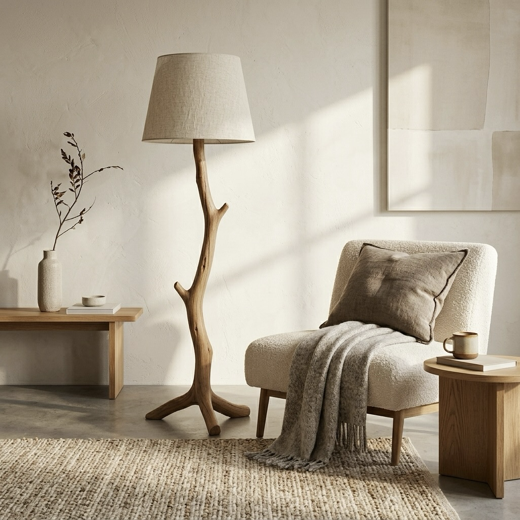 Rustic Natural Branch Floor Lamp