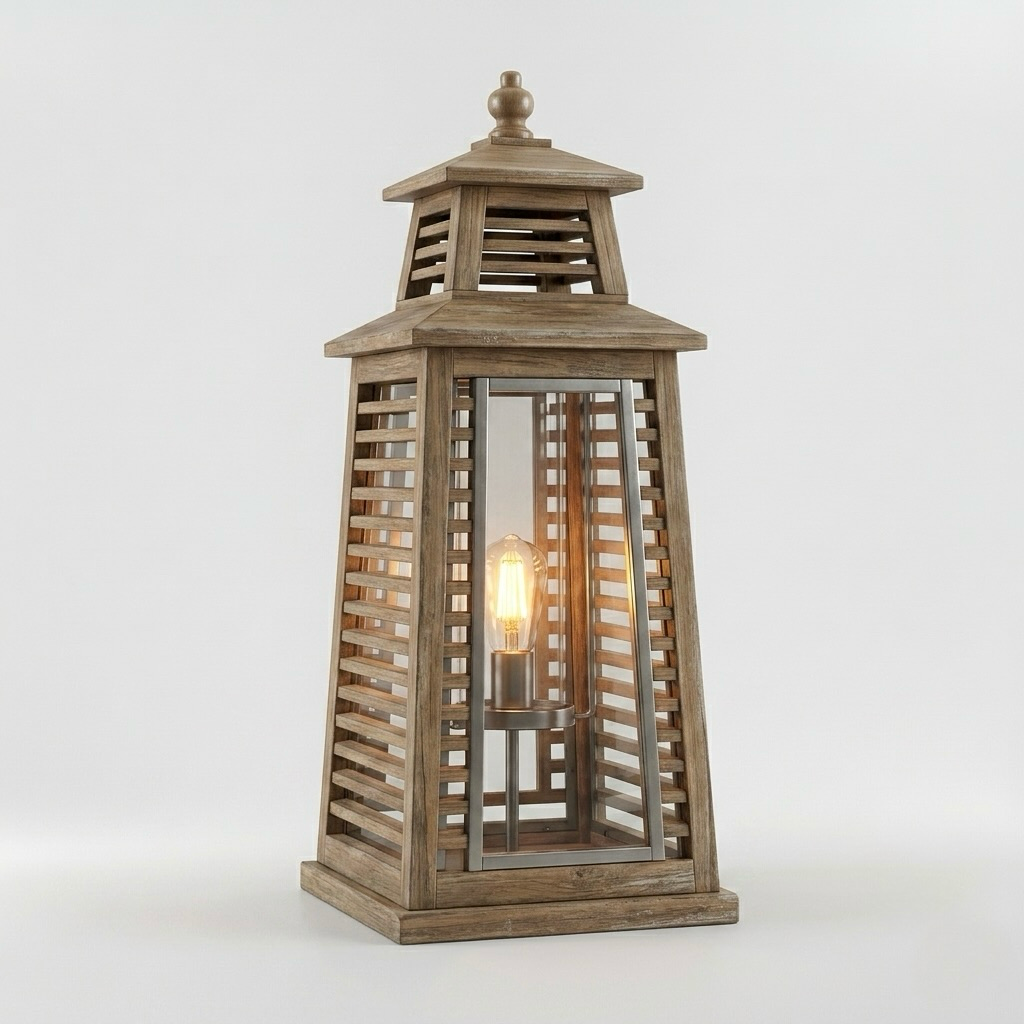Rustic Coastal Lantern Table Lamp
