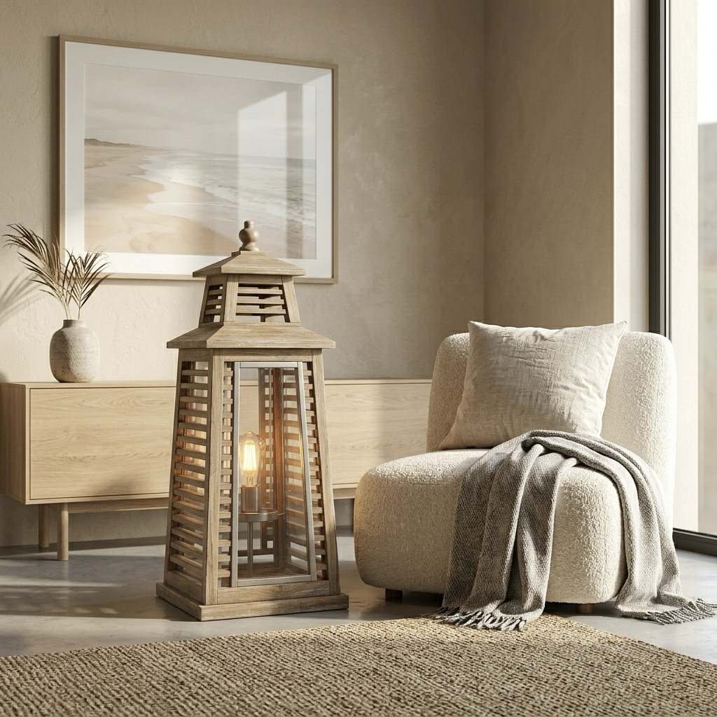 Rustic Coastal Lantern Table Lamp