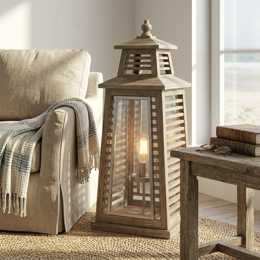 Rustic Coastal Lantern Table Lamp