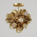 Golden Petal Cluster Ceiling Light