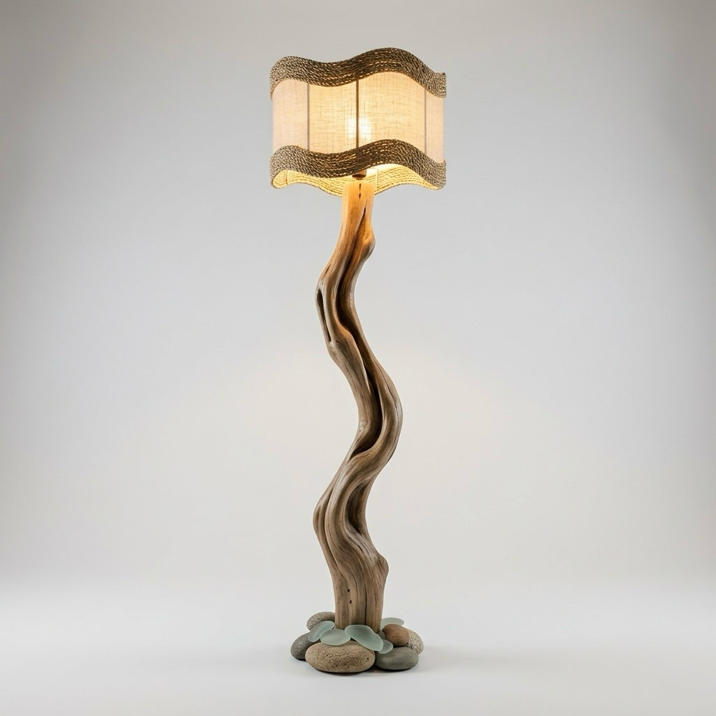 Organic Driftwood Sculptural Floor Lamp