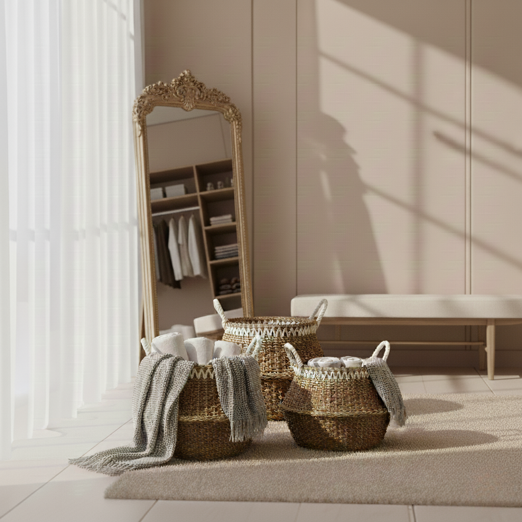 Woven Seagrass Storage Basket