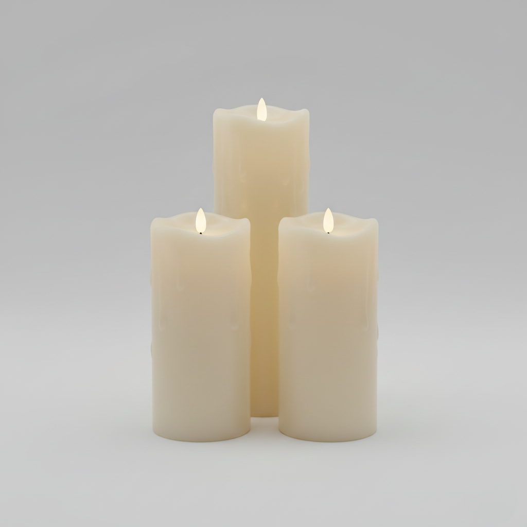 Flameless LED Pillar Candle Set
