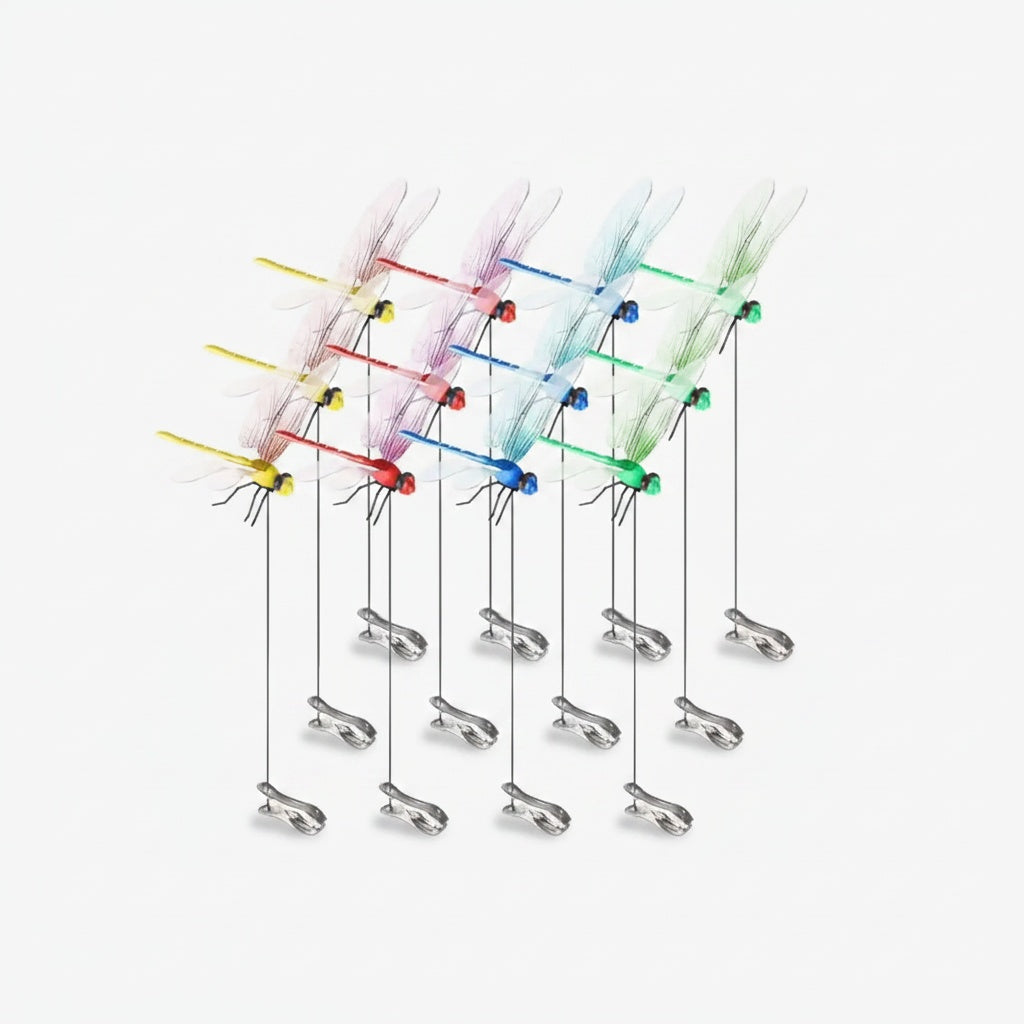 Dragonfly Clips 12-Pack – Realistic Hat Clip Bug Deterrents