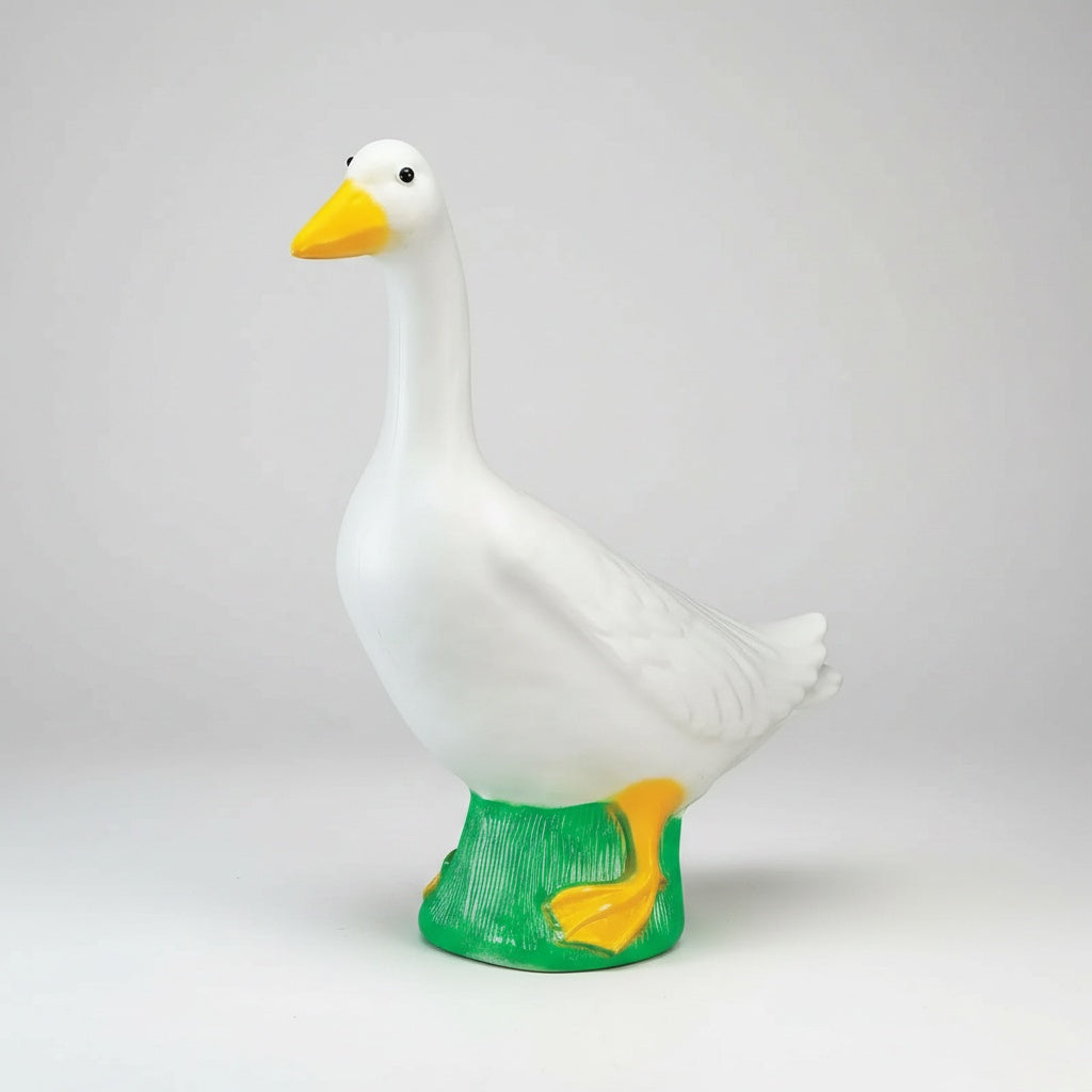 Goose Garden Statue 18cm White Outdoor Decor Landscape Animal