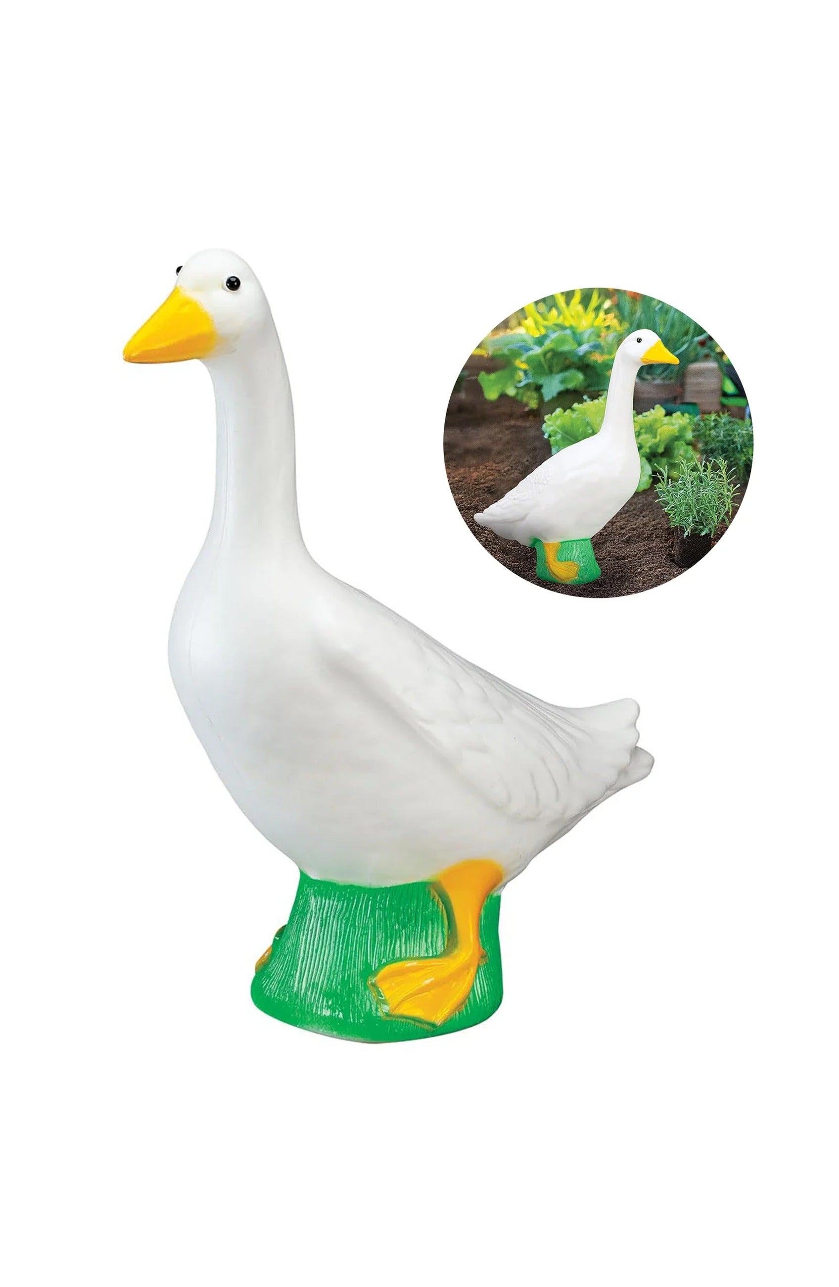 Goose Garden Statue 18cm White Outdoor Decor Landscape Animal