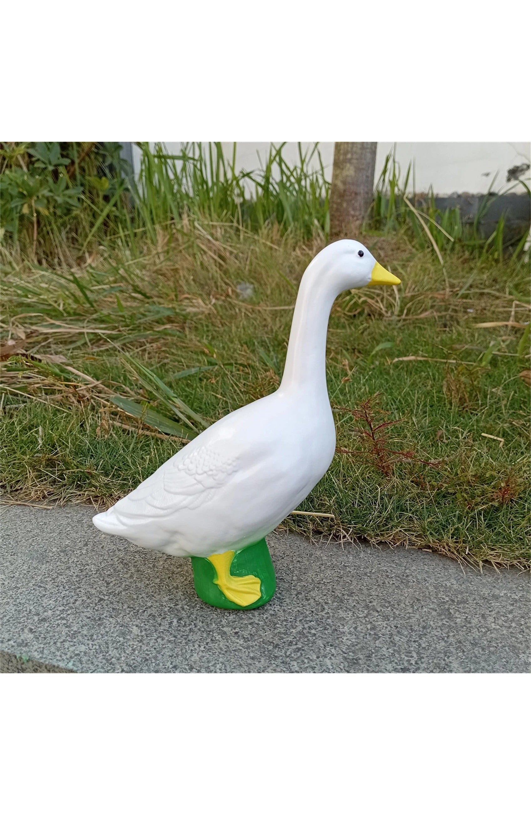 Goose Garden Statue 18cm White Outdoor Decor Landscape Animal