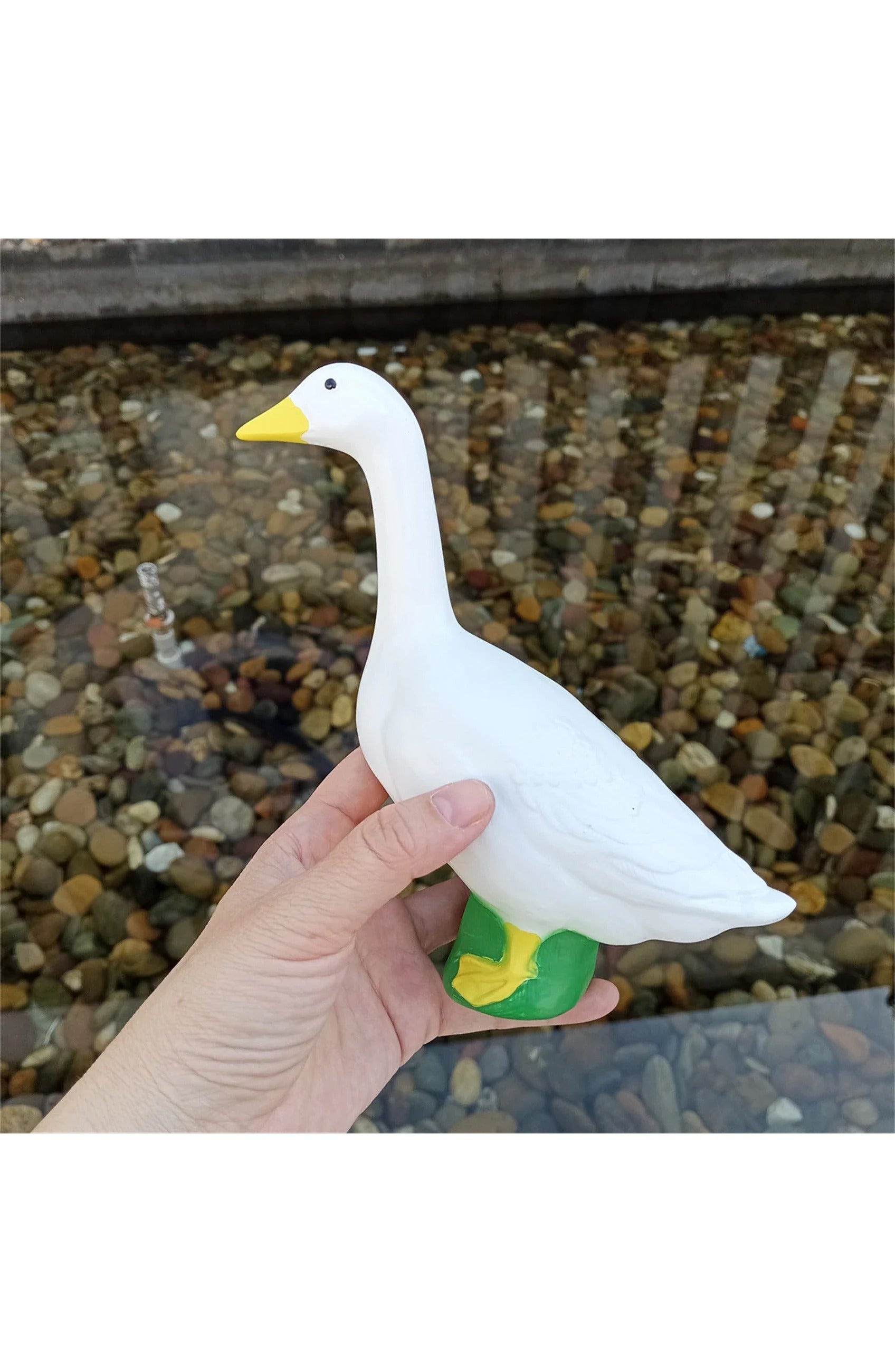 Goose Garden Statue 18cm White Outdoor Decor Landscape Animal