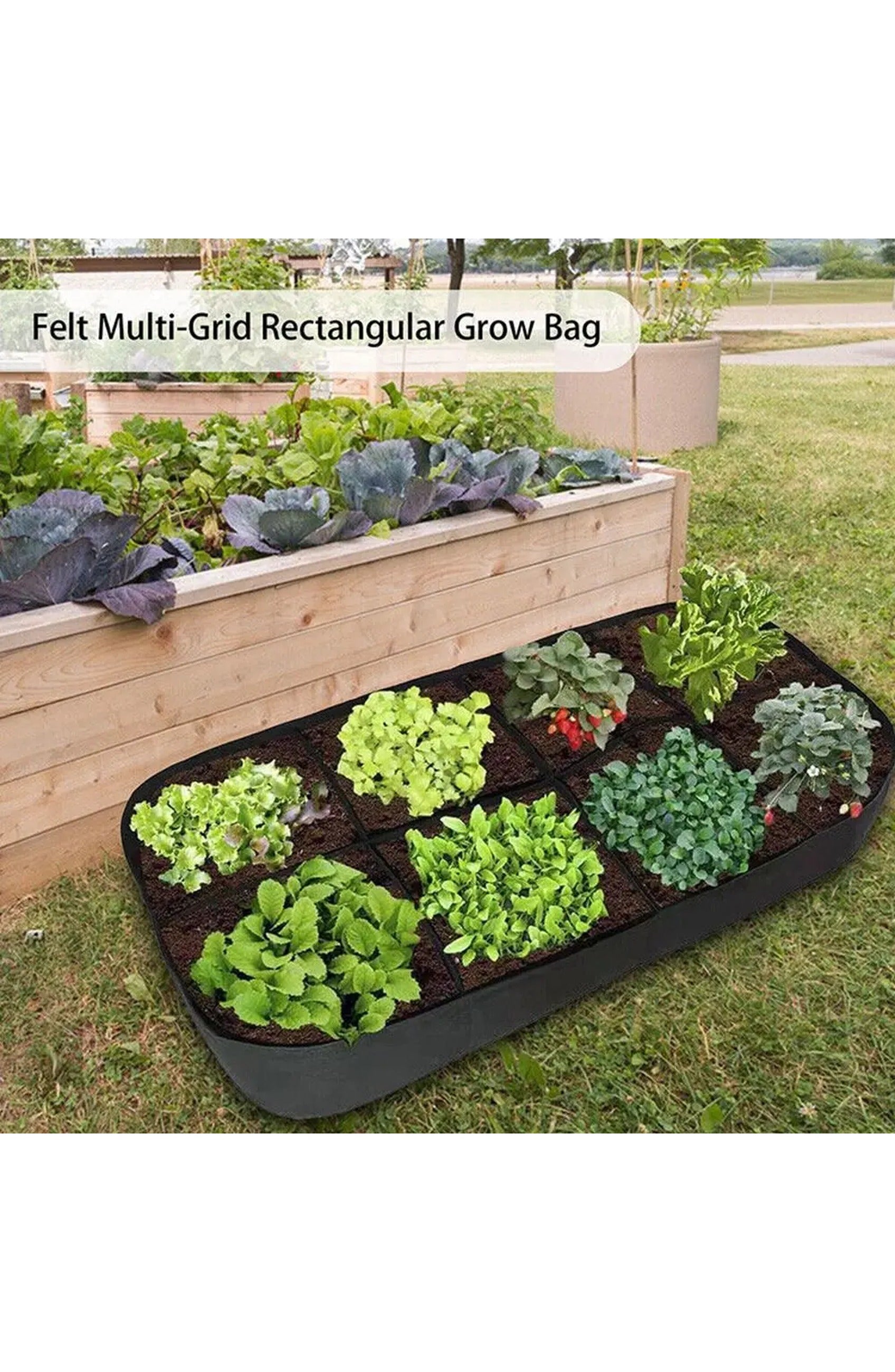Garden Planting Bag - Rectangular Felt Grow Bags for Vegetables