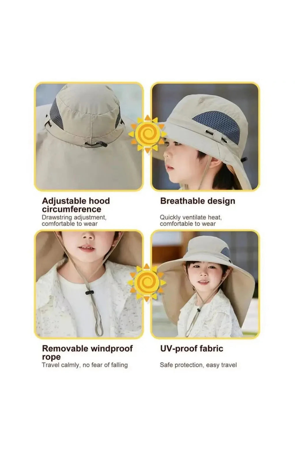 Kids Sun Hat with Fan — view 4