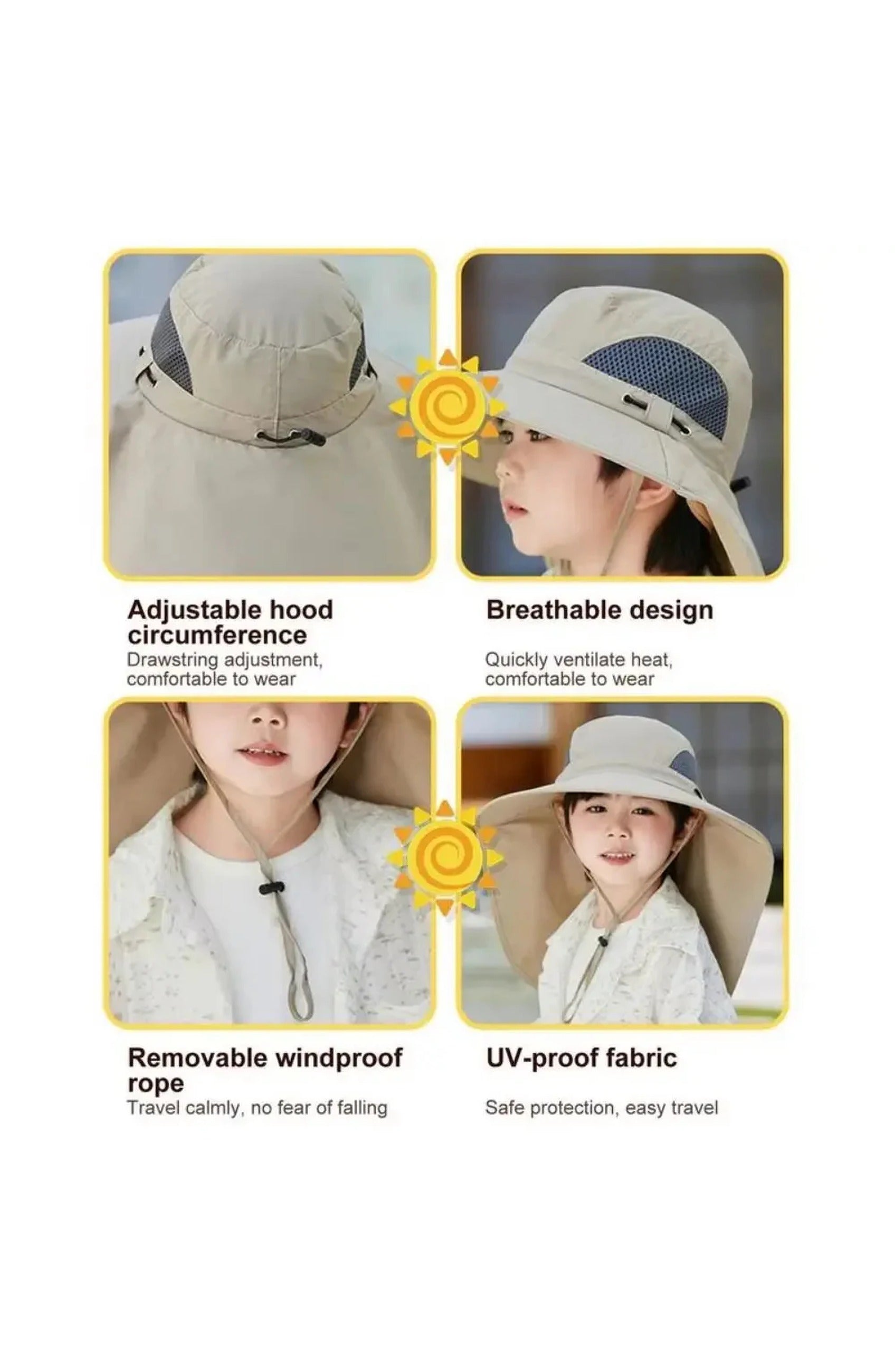 Kids Sun Hat with Fan — view 4
