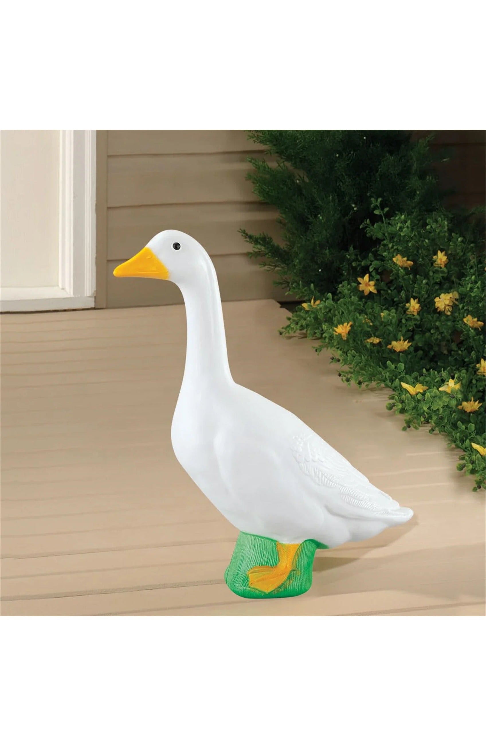 Goose Garden Statue 18cm White Outdoor Decor Landscape Animal
