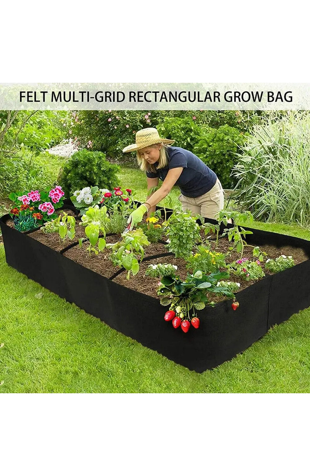Garden Planting Bag - Rectangular Felt Grow Bags for Vegetables
