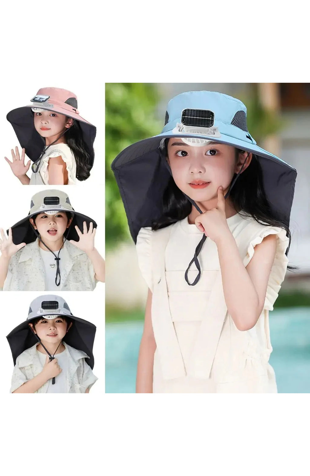Kids Sun Hat with Fan — view 5