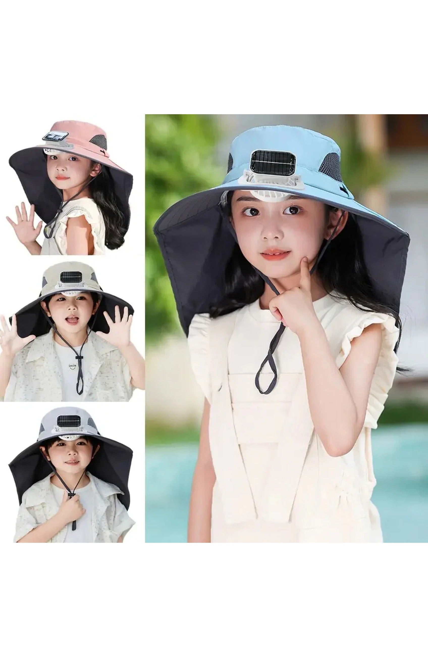 Kids Sun Hat with Fan — view 5