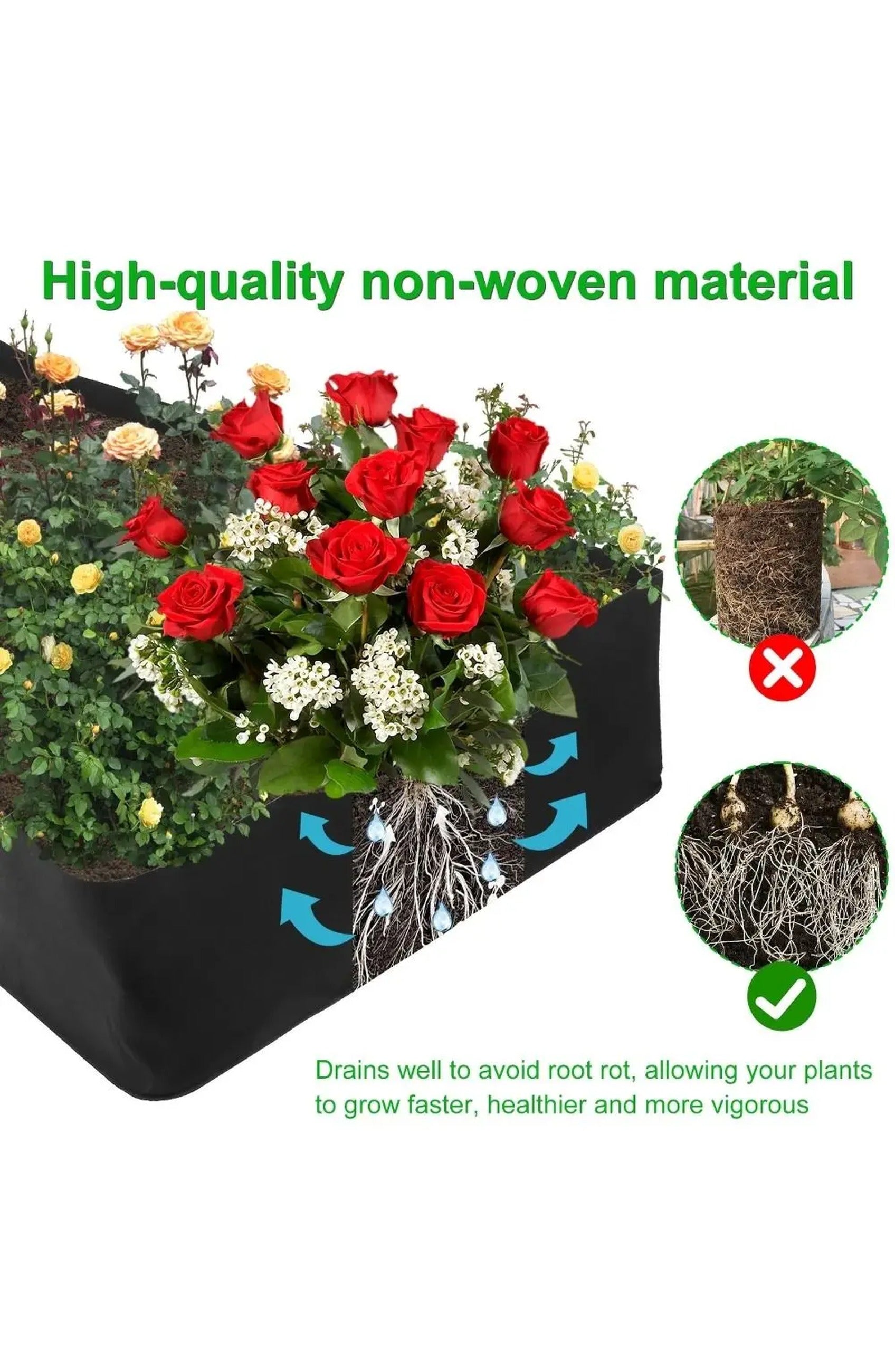 Garden Planting Bag - Rectangular Felt Grow Bags for Vegetables