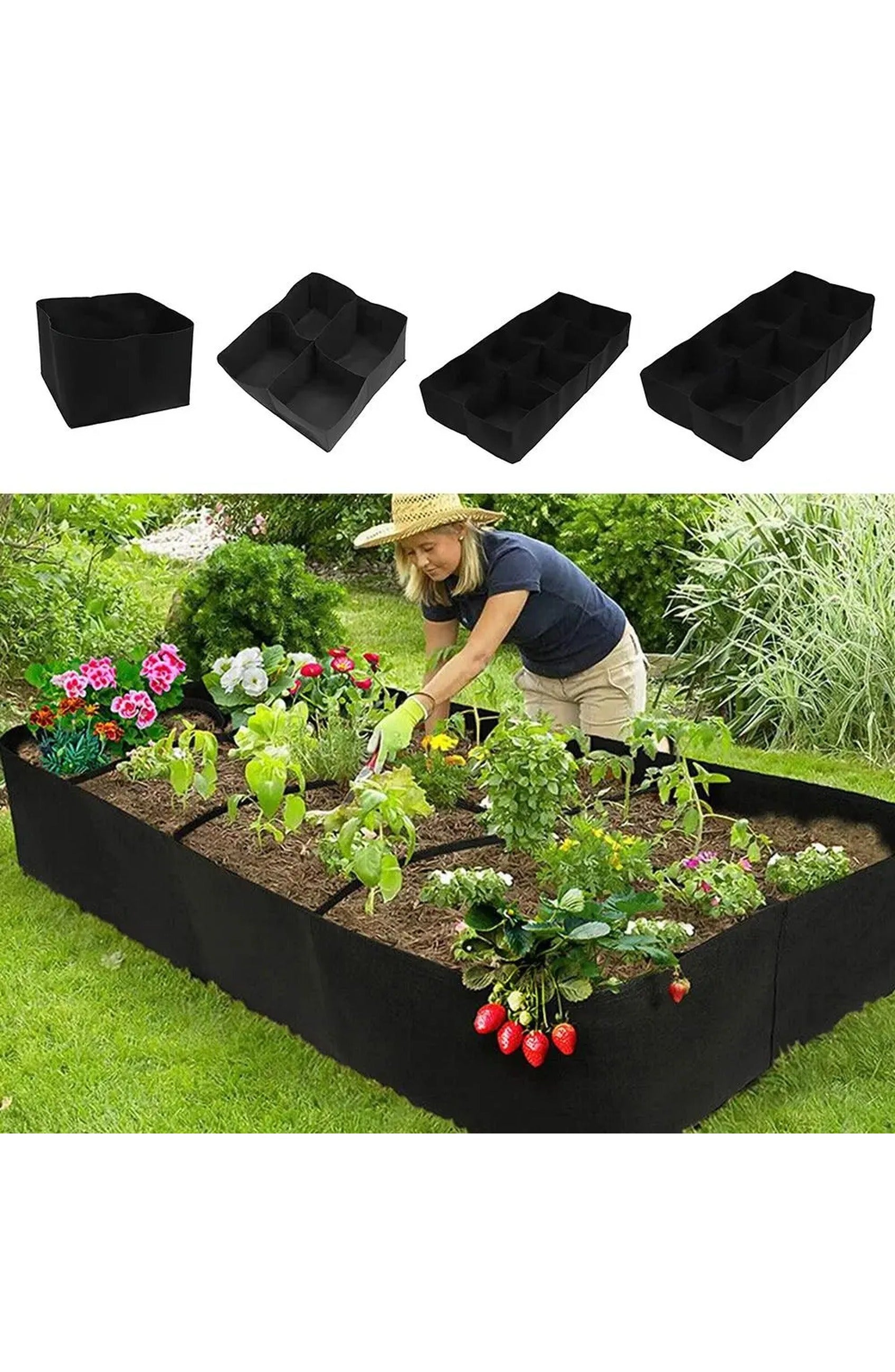 Garden Planting Bag - Rectangular Felt Grow Bags for Vegetables