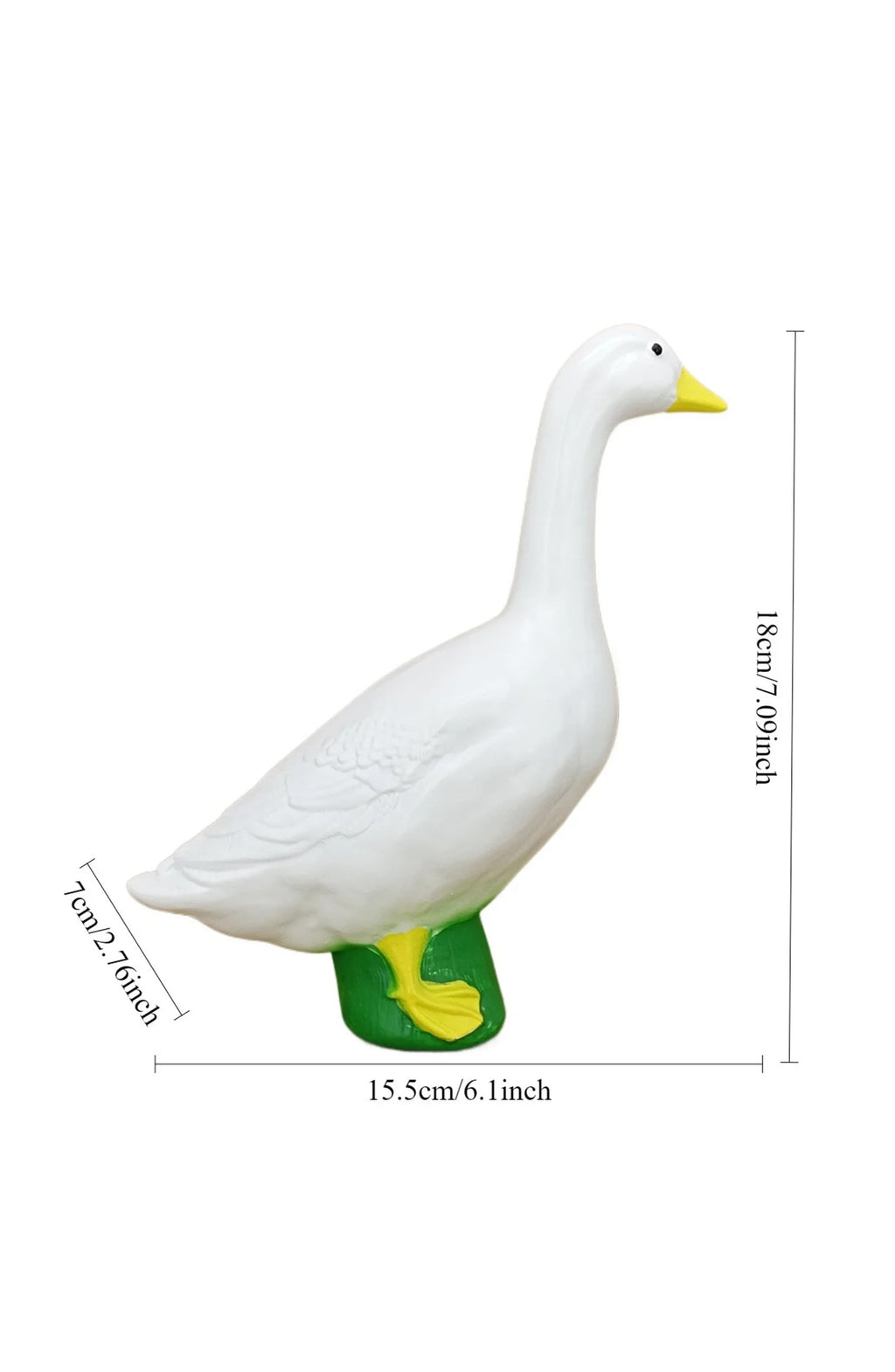 Goose Garden Statue 18cm White Outdoor Decor Landscape Animal